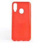 Spia Samsung Galaxy A20S Kılıf Kırmızı Jade Simli Silikon Kapak Orijinal Esnek İnce Geliştirilmiş Dayanıklı Darbe Karşıtı Koruyucu Yeni Nesil Tasarım (Samsung Galaxy A20S, Kırmızı)