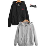 Spiderman Hello Kitty Sevgili Kombini 3 Iplik Fermuarlı Kapüşonlu Sweatshirt Polar Ceket 2li Set - Siyah - Standart