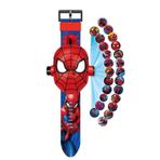 Spiderman Örümcek Adam Projeksiyonlu Saat 24 Farklı Karakteri Duvara Yansıtır