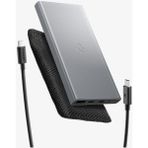 Spigen 10000 mAh Slim Alüminyum Kasa 22.5W USB-C + USB-A Hızlı Şarj 3 Portlu Powerbank / 1 Metre Type-C Harici Kablolu Taşınabilir Şarj Cihazı + Çanta EA2210 Gri - ABA09432 (Spigen TR Garantili)