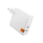 Spigen 140W USB-C 2 Port Mini Hızlı Şarj Aleti PPS 2.0 Desteği/Isı Düşürücü GaN Destekli Akım Korumalı Güç Adaptörü iPhone, Android, iPad, MacBook Type-C PE2109 White - ACH06033