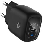 Spigen 20W USB-C Mini Hızlı Şarj Aleti/Şarj Isısını Düşürür GaN Destekli Akım Korumalı Güç Adaptörü iPhone & Android & iPad Type-C Black - ACH02070