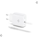 Spigen 45W USB-C Hızlı Şarj Aleti + Örgü Şarj Kablo PPS 2.0 Desteği / Isı Düşürücü GaN Destekli Akım Korumalı Güç Adaptörü Super Hızlı Şarj iPhone & Android & iPad & MacBook Type-C - ACH02589 - 45W + USB-C Cable