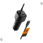 Spigen 47W USB-C 2 Port Araç içi Hızlı Şarj Aleti + Lightning Şarj Kablosu Güç Adaptörü Çakmaklık iPhone & iPad Type-C - ACP04205