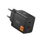 Spigen 47W USB-C 2 Port Mini Hızlı Şarj Aleti PPS 2.0 Desteği/Isı Düşürücü GaN Pro Destekli Akım Korumalı Güç Adaptörü iPhone & Android & iPad & MacBook Type-C Black - ACH09457