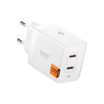 Spigen 47W USB-C 2 Port Mini Hızlı Şarj Aleti PPS 2.0 Desteği/Isı Düşürücü GaN Pro Destekli Akım Korumalı Güç Adaptörü iPhone & Android & iPad & MacBook Type-C White - ACH08707