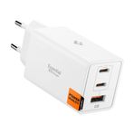 Spigen 67W USB-C + USB-A 3 Port Hızlı Şarj Aleti PPS 3.0 Desteği Isı Düşüren GaN Pro Destekli Akım Korumalı Güç Adaptörü iPhone & Android & iPad & MacBook Type-C White - ACH08710