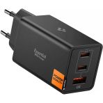 Spigen 67W Usb-C + Usb-A 3 Port Hızlı Şarj Aleti Samsung Pps 2.0 Isı Düşüren Gan Pro Akım Korumalı Pd 3.0 / Scp / Fcp Protokol Güç Adaptörü İphone & Android & İpad & Macbook Type-C Black