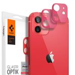 Spigen Apple iPhone 12 ile Uyumlu Kamera Lens Camı Koruyucu GLAS.tR Optik (2 Adet) Red - AGL02472