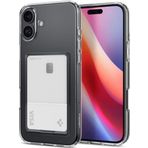 Spigen Apple iPhone 16 Plus ile Uyumlu ince Kılıf Crystal Slot Sararmaya Dayanıklı DuraClear™ Hava Kanalı Teknolojisi™ Askeri Sınıf Koruma Crystal Clear Cüzdanlı Şeffaf Kapak - ACS08083
