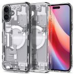 Spigen Apple iPhone 16 Plus ile Uyumlu ince MagSafe Kılıf Ultra Hybrid Sararmaya Dayanıklı DuraClear™ Hava Kanalı Teknolojisi™ Askeri Sınıf Koruma MagFit Zero One White Tasarım Kapak - ACS08079