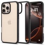 Spigen Apple iPhone 16 Pro ile Uyumlu ince Kılıf Ultra Hybrid Sararmaya Dayanıklı DuraClear™ Hava Kanalı Teknolojisi™ Askeri Sınıf Koruma Matte Black Şeffaf Kapak - ACS08125