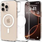 Spigen Apple iPhone 16 Pro ile Uyumlu ince MagSafe Kılıf Liquid Crystal Sararmaya Dayanıklı DuraClear™ Hava Kanalı Teknolojisi™ Askeri Sınıf Koruma MagFit Crystal Clear Şeffaf Kapak - ACS08389