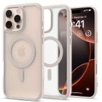 Spigen Apple iPhone 16 Pro Max ile Uyumlu ince MagSafe Kılıf Ultra Hybrid Sararmaya Dayanıklı DuraClear™ Hava Kanalı Teknolojisi™ Askeri Sınıf Koruma MagFit Frost Natural Titanium Mat Kapak - ACS08382
