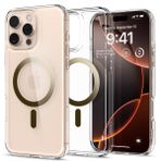 Spigen Apple iPhone 16 Pro Max ile Uyumlu ince MagSafe Kılıf Ultra Hybrid Sararmaya Dayanıklı DuraClear™ Hava Kanalı Teknolojisi™ Askeri Sınıf Koruma MagFit Gold Şeffaf Kapak - ACS08001