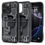Spigen Apple iPhone 16 Pro Max ile Uyumlu ince MagSafe Kılıf Ultra Hybrid Sararmaya Dayanıklı DuraClear™ Hava Kanalı Teknolojisi™ Askeri Sınıf Koruma MagFit Zero One Black Tasarım Kapak - ACS08004