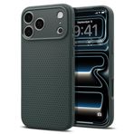 Spigen Apple iPhone 17 Pro ile Uyumlu ince Kılıf Liquid Air Hava Kanalı Teknolojisi™ Askeri Sınıf Koruma Abyss Green Dokulu Yüzey Kapak - ACS09944