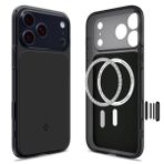 Spigen Apple iPhone 17 Pro ile Uyumlu ince MagSafe Kılıf Ultra Hybrid T Force Kamera Butonu Sararmaya Dayanıklı Hava Kanalı Teknolojisi™ Askeri Sınıf Koruma Matte Black Şeffaf Kapak - ACS10078