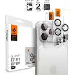 Spigen Apple iPhone 17 Pro Max / 17 Pro / 16 Pro Max / 16 Pro / 15 Pro Max / 15 Pro / 14 Pro Max ile Uyumlu Kamera Lens Camı Koruyucu Kolay Kurulum GLAS.tR EZ Fit Optik Pro (2 Adet) Silver AGL10124 - Gümüş