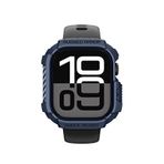 Spigen Apple Watch Seri 11/10 Ile Uyumlu 42 Mm Kılıf Rugged Armor 2 Navy Blue Akıllı Saat Kordon - Lacivert