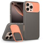 Spigen Caseology Apple iPhone 16 Pro Max ile uyumlu Silikon MagSafe Kılıf Nano Pop Mag Stand'lı Hava Kanalı Teknolojisi Askeri Sınıf Koruma Papaya Gray Kaymaz Kapak - ACS08303