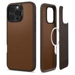 Spigen Ciel by CYRILL Apple iPhone 16 Pro Max ile Uyumlu MagSafe Kılıf Kajuk Mag Hava Kanalı Teknolojisi™ Askeri Sınıf Koruma Saddle Brown Vegan Deri Kapak - ACS08397
