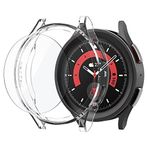 Spigen Galaxy Watch 5 Pro (45mm) Kılıf Thin Fit Crystal Clear + Cam Ekran Koruyucu Glas.tR Slim HD - ACS05400
