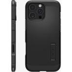 Spigen iPhone 16 Pro ile uyumlu Ekstra Dayanıklı MagSafe Kılıf Tough Armor Ai T Force Kamera Butonu Hava Kanalı Teknolojisi™ Askeri Sınıf Koruma MagFit KickStand'lı Black Çift Katman Kapak - ACS08510