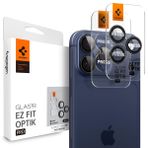 Spigen iPhone 17 Pro Max / 17 Pro / 16 Pro Max / 16 Pro / 15 Pro Max / 15 Pro / 14 Pro Max / 14 Pro ile Uyumlu Kamera Lens Camı Koruyucu Kolay Kurulum GLAS.tR EZ Fit Optik Pro 2 Adet Black - AGL05205