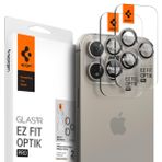 Spigen iPhone 17 Pro Max / 17 Pro / 16 Pro Max / 16 Pro / 15 Pro Max / 15 Pro / 14 Pro Max / 14 Pro ile Uyumlu Kamera Lens Camı Koruyucu Kolay Kurulum GLAS.tR EZ Fit Optik Pro 2 Adet Natural AGL07163