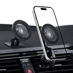 Spigen MagSafe Araç içi Telefon Tutucu 2in1 Air Vent & Dashboard Ön Konsol ve Havalandırma Izgara ile Uyumlu Uzun Versiyon iPhone & MagFit ile Uyumlu + Dahili Metal Halka MTF13-1 Matte Gray - ACP08321