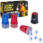 Spin Master Games Post Malone, World Pong League Beer Pong İçecek Oyunu Bekarlığa Veda Partisi Açık Hava Oyunları için Plastik Kupalı Ping Pong Topları, 18 Yaş ve üzeri Yetişkinler için