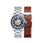 Spinnaker Sp-5118-22 Metalik Gri Çelik Ekstra Kayışlı Erkek Kol Saati - Mavi