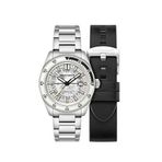 Spinnaker Sp-5118-33 Metalik Gri Çelik Ekstra Kayışlı Erkek Kol Saati - Beyaz