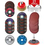 Spiral Avuç İçi Taşlama Makinesi Matkap Seti 115 mm (27 PARÇA)