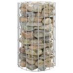 Spiral Gabion Yükseltilmiş Bahçe Yatağı, Otlar için - Galvanizli Çelik Saksı, Yuvarlak Taşlı, 30 x 50 cm, Arka Bahçe ve Dış Mekan Dekoru için Mükemmel
