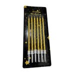 Spiral Gold İnce Mum 14 Cm 6 Lı