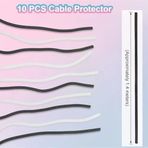 Spiral Kablo Koruyucu, 10 Parça Dayanıklı Kablo Kılıfı, Evcil Hayvan Hasarını Önleyen Cable Protector, Tüm Şarj Kabloları İçin, Esnek Kolay Takılan Usb Kablosu Koruması, Ofis Kullanımı