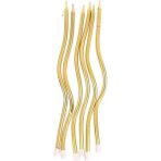 Spiral Kıvrık Gold Parlak Altın Mumlar Pasta Mumu 6lı