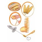 Spiral Patates Dilimleyici Çubukta Patates Cips Yapma Aparatı Patates Şiş