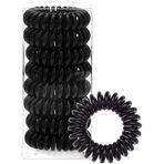 Spiral Saç Bandı, 8 Pcs Siyah Telefon Kablosu Tasarımlı Elastik Saç Tokası, Iz Bırakmayan Güçlü Tutuşlu Sarmal Yapı, Su Geçirmez Kadın Kız Çocuk Aksesuarları, Bileklik Kullanımı