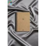 Spiralli 80 Yaprak Kareli Küçük Boy Sert Kapak Not Defteri Kraft Kağıt 14X19 Cm