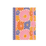 Spiralli Defter Çiçekler Pembe 19x25