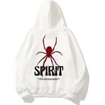 Spirit Örümcek Yazılı Baskılı Oversize Kalıp Unisex Kapüşonlu Sweatshirt
