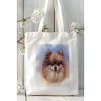 Spitz Köpek Baskılı Bez Çanta Omuz Çantası Kişiye Özel Model 1