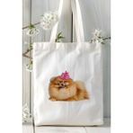 Spitz Köpek Baskılı Bez Çanta Omuz Çantası Kişiye Özel Model 8