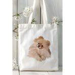 Spitz Köpek Baskılı Bez Çanta Omuz Çantası Kişiye Özel Model 9