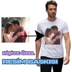 spldizayn Kişiye Özel Resim Baskılı Tişört Unisex - Beyaz - 2XL