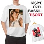 spldizayn Kişiye Özel Resim Baskılı Tişört Unisex - Beyaz