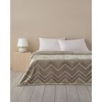 Splendid Varak Baskılı Supersoft Çift Kişilik Battaniye 200x220 cm Bej